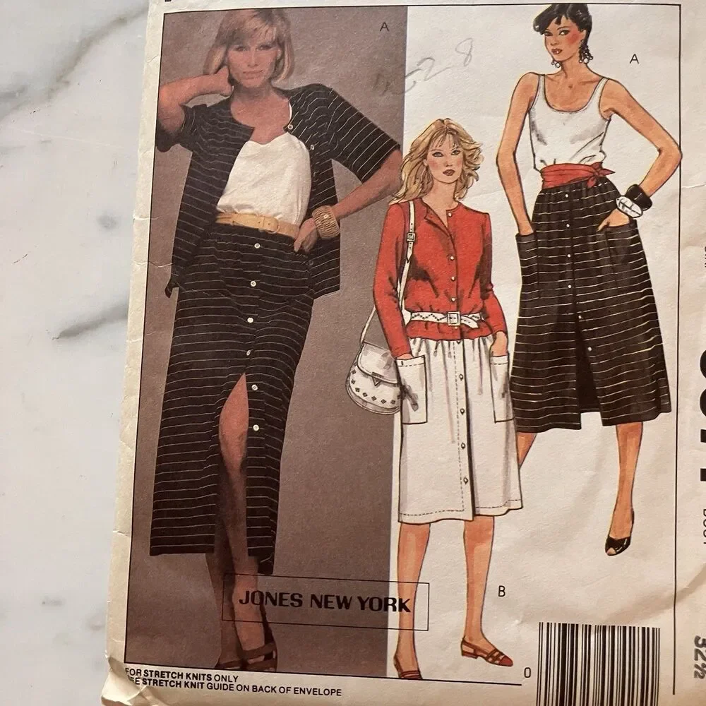 McCall Sewing Pattern 9071 Women’s Jones New York Top‎ Skirt & Jacket Sz 10 1984